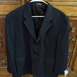 NWT JF J.Ferrar Elegant Three Button Classic Black Blazer Suit Jacket Size 44S